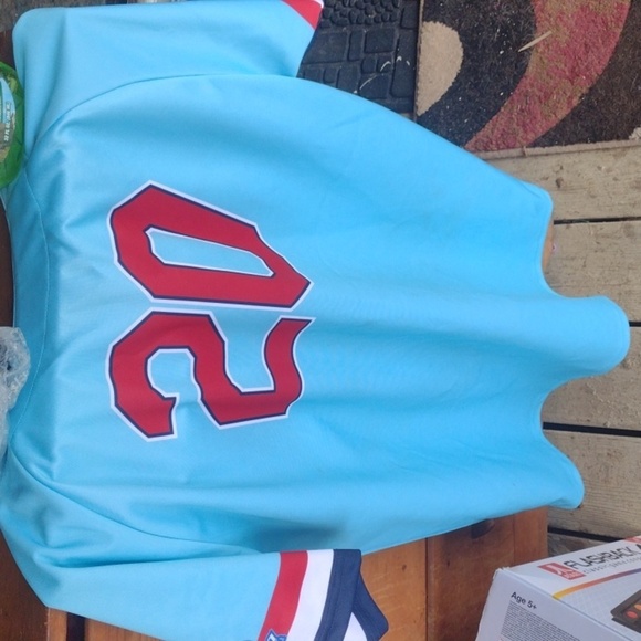 Scoutz Men's XL Blue Baseball Jersey with Red Accents NWOT - Picture 2 of 3